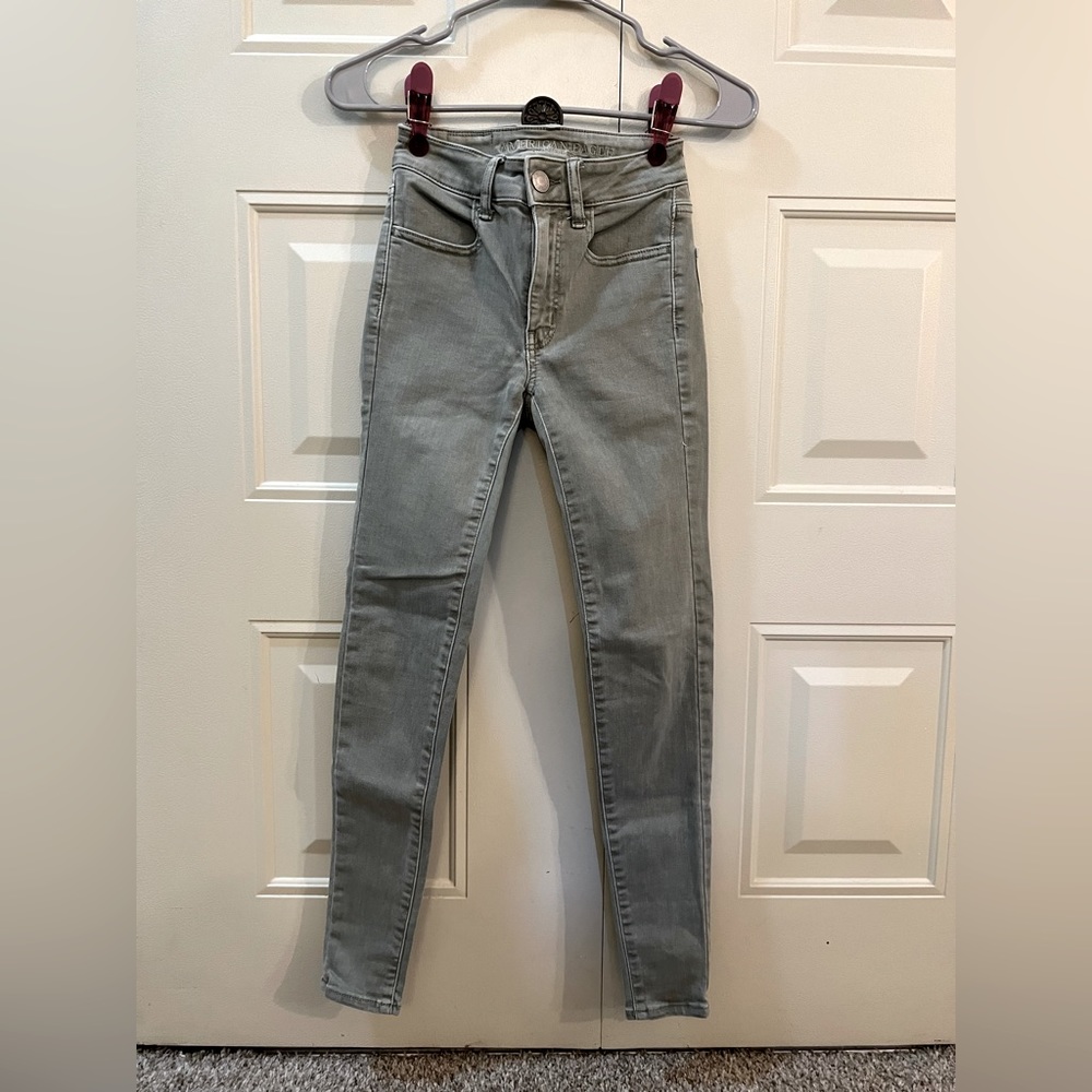 AE Next Level Stretch Green Hi-Rise Jegging Size 00 Short